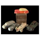 FR - Set of 5 Vintage Metal and Rubber Toy Cars Assorted Styles