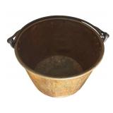 FR - Large Vintage Copper Boiler Bucket with Iron Handle
