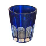 FR - Set of 6 Vintage Cobalt Blue Cut to Clear Cordial Glasses