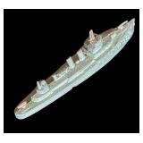 FR - Set of 5 Vintage Tootsie Toy Cast Metal Toy Ships