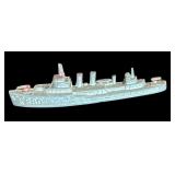 FR - Set of 5 Vintage Tootsie Toy Cast Metal Toy Ships