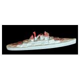 FR - Set of 5 Vintage Tootsie Toy Cast Metal Toy Ships