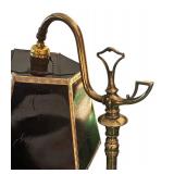 FR - Vintage Brass Floor Lamp with Black Shade