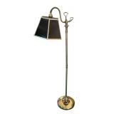 FR - Vintage Brass Floor Lamp with Black Shade