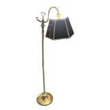FR - Vintage Brass Floor Lamp with Black Shade