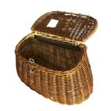 FR - Vintage Wicker Fishing Creel Basket with Strap