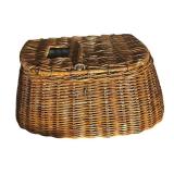 FR - Vintage Wicker Fishing Creel Basket with Strap