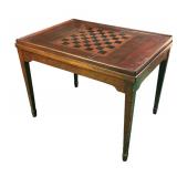 FR - Vintage Wooden Game Table with Removable Chessboard Top