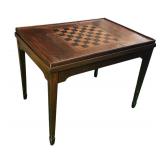 FR - Vintage Wooden Game Table with Removable Chessboard Top