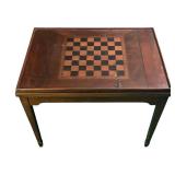 FR - Vintage Wooden Game Table with Removable Chessboard Top