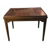 FR - Vintage Wooden Game Table with Removable Chessboard Top