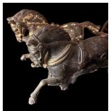 FR - Vintage Cast Iron Horse Drawn Wagon Toy