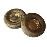 FR - Pair of Vintage Dunlop and Amoco Tire Ashtrays