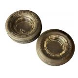 FR - Pair of Vintage Dunlop and Amoco Tire Ashtrays