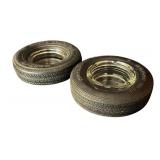FR - Pair of Vintage Dunlop and Amoco Tire Ashtrays