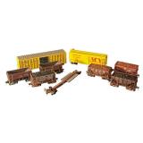 FR - Set of 9 Vintage HO Scale Train Cars including Cars with Loads