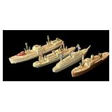 FR - Set of 4 Vintage Tootsie Toy Ship Models
