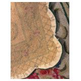 FR - Vintage Floral Rug with Scalloped Edge