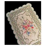 FR - Vintage Floral Rug with Scalloped Edge