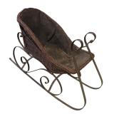 K - Vintage Wicker and Metal Child