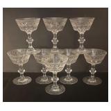FR - Set of 8 Vintage Birr Hawkes Crystal Stemware