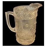 FR - Set of 3 Vintage Pressed Glass Pitchers and Vase Assortment