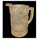 FR - Set of 3 Vintage Pressed Glass Pitchers and Vase Assortment