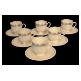 FR - Set of 6 Vintage Wedgwood Belmar Demitasse Cups with Saucers