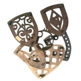 FR - Set of 6 Vintage Cast Iron Trivets with Ornate Designs