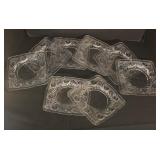 FR - Set of 8 Vintage Heisey Ipswich Square Glass Plates