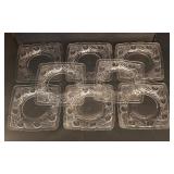 FR - Set of 8 Vintage Heisey Ipswich Square Glass Plates