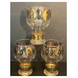FR - Set of 3 Vintage Federal Glass Bubble Pilsner Glasses