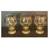 FR - Set of 3 Vintage Federal Glass Bubble Pilsner Glasses