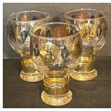 FR - Set of 3 Vintage Federal Glass Bubble Pilsner Glasses