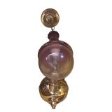 K - Antique Angle Lamp with Amberina Glass Shade