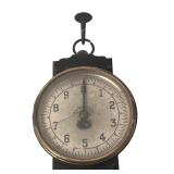 K - Vintage Hanging Scale with Metal Dial and Bowl