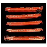 FR - Set of 5 Southern Pacific Double Stack Model Train Cars