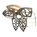 FR - Collection of 6 Vintage Cast Iron and Brass Iron Trivets