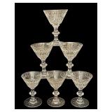 FR - Set of 6 Hawkes Birr Crystal Stemware Glasses