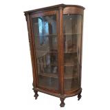 LL  - Vintage Curved Glass Display Cabinet