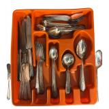 FR - Vintage Genesee Silver Plate Flatware Set with Serving Pieces