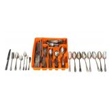 FR - Vintage Genesee Silver Plate Flatware Set with Serving Pieces