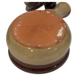 LL - Set of 4 Brown Glazed Stoneware Soup Crocks with Lids