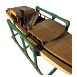 LL - Large Vintage Wooden Model Boat in Display Stand