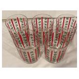 LL - Set of 5 Holiday Glasses with Holly Design