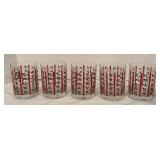 LL - Set of 5 Holiday Glasses with Holly Design