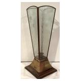 LL - Vintage Du Von Collection Handcrafted Glass and Brass Candle Holder