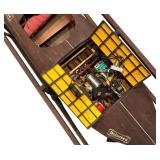 LL - Vintage Wooden Model Boat with Stand and Heineken Decals