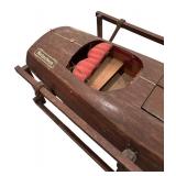 LL - Vintage Wooden Model Boat with Stand and Heineken Decals