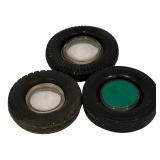 LL - Set of 3 Vintage Tire Ashtrays by Kelly, Remington and Seiberling